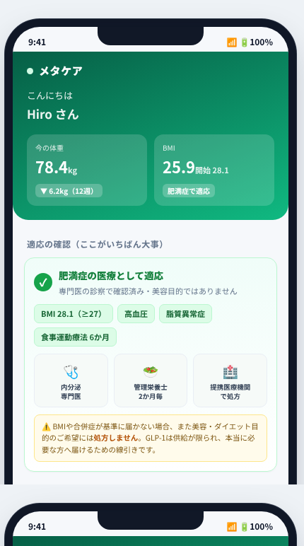 メタケア の画面イメージ